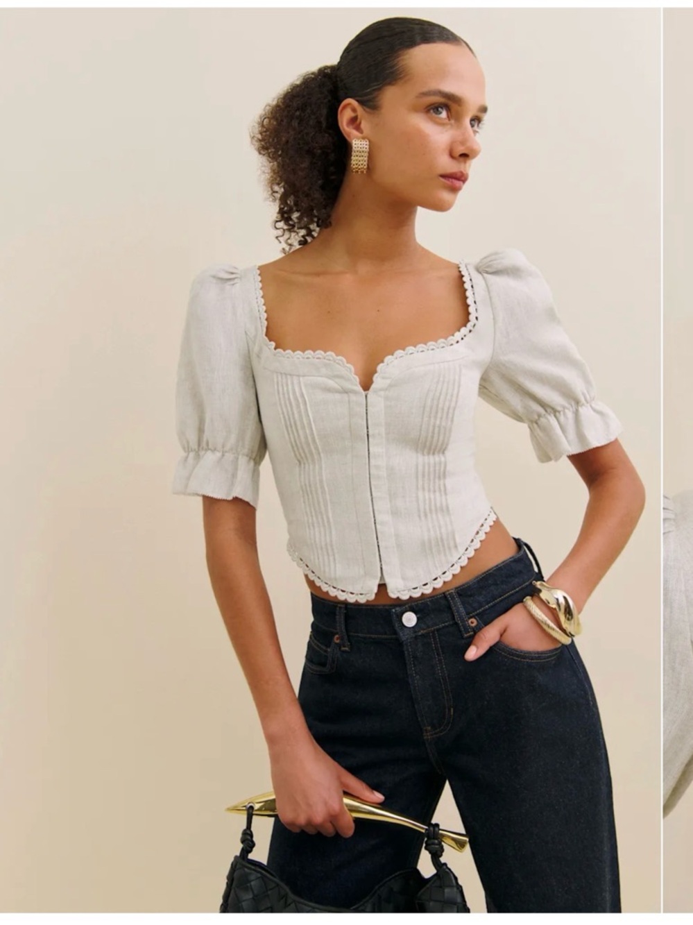 Reformation simmie linen top